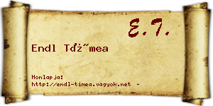 Endl Tímea névjegykártya